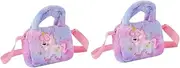 [TINEASUR] 2pcs Rainbow Unicorn Bag Plush Cartoon Tote for Girls Small Tote Bag for Kids