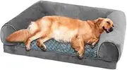 PaWz Pet Dog Bed Sofa Cover Soft Warm Plush Velvet XL, Grey, Dog Beds Cat Bed Sofa Bed Cover with Zipper, Orthopaedic Memory Foam Pet Bed Covers, Skin-Friendly, Machine or Hand Washing