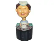 The Chef Wine Bobble Head Cork Bottle Stopper Burger King of Grill Collectible