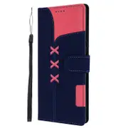 Fabric Stitching Embroidery Horizontal Flip Leather Case With Holder & Card Slots & Wallet for Sony Xperia 1(Dark Blue)