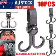 10PCS Portable Stroller Hooks For Hanging Diaper Bags Stuff Organizer GroceriePJ
