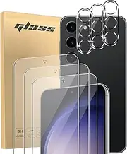 Avakot [3+3 Pack Glass Screen Protector for Samsung Galaxy S23 with Camera Lens Protector, 3D Curved, 6.1 inch 9H Tempered Glass for Samsung Galaxy S23 5G Glass Screen Protector