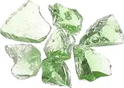 uxcell Fire Glass for Fire Pit, 3-5cm(1/9"-1/5") High Luster Reflective Glass Rocks for Natural or Propane Fireplace, Safe for Outdoors and Indoors Fire Pit Glass, Green, 400g/14oz