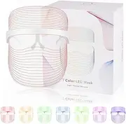[AYSUNY] LED Face Mask Light Therapy, Ultra-Light upgraded Red Light Therapy for Face, 7-1 Colors L E D Facial Skin Care Mask, 7 colors Portable Rechargeable Skin Treatment Mask