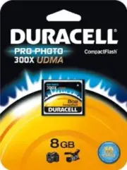 Duracell 8GB 300x Speed ProPhoto CompactFlash Memory Card (DU-CF30-8192-C)