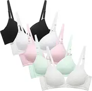 [Curi Evis] Teens Girls Training Bras Big Kids Lightly Padded Adjustable Sports Bra Starter Bras 10-12 12-14 14-16 16-18
