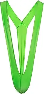 [Mismxc] Men's Mankini Swimsuit Thong Borat Style V Sling Stretch Sexy Underwear Suspender Bodysuit Strap Thongs