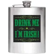 St. Patrick's Day Drink Me I'm Irish Luck Clover 6oz. Party Flask AMSCAN #430264