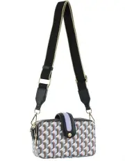 [Milleni] Geometric Cross-Body Bag with Webbing Strap in Lilac