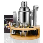 Silvery Cocktail Shaker Set 12 Pieces Stainless Steel Bartender Kit with Soli...