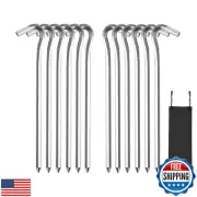 12 Pcs GuoluvSoo Tent Stakes, Premium Aluminum Tent Pegs with Hook, 7IN Hexag
