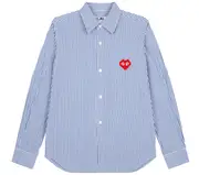 [COMME des GARCONS PLAY] the Artist Invader 男款棉質寬條紋襯衫