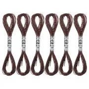 6 Skeins Embroidery Floss, Metallic Embroidery Thread Wine Red