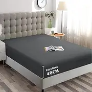ForZzz 2000TC Fitted Sheet King Single Size -Premium Microfiber Fitted Bottom Sheet only- Ultra-Soft Wrinkle Free -Fitted Bedding Sheet Fits Mattress Deep Pocket up to 40 cm for Home&Hotel (Dark Gray)
