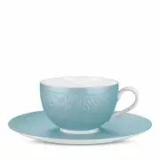 Raynaud Mineral Irise Tea Cup and Saucer Plate, Sky Blue,