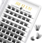 Lash Clusters DIY Eyelash Extensions,72 Clusters Lashes D Curl,Reusable Lash Clusters Extensions Individual Lashes Cluster DIY Eyelash Extensions at Home. (A01(D8-16mm))