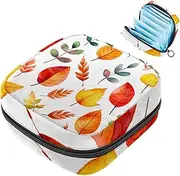 Period Bag,Sanitary Napkin Storage Bag,Colorful Leaves Autumn,Tampon Bag for Purse