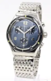 New Swiss Swatch IRONY MESHME Steel Chronograph Date Men Watch 44mmYVS457G $210