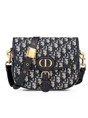 Medium Dior Bobby Bag in Blue Oblique Jacquard