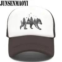 在飛比找蝦皮購物優惠-新款時尚森林熊卡車司機帽狩獵狩獵帽帽子嘻哈男士女士帽子棒球帽