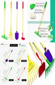 G & F Products JustForKids Kids Garden Tool Set 7 year old +, Multicolored