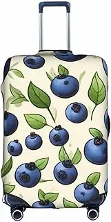 [FSCEV] Blueberry Pattern03 Trolley Suitcase Protective Cover Business Travel Luggage Protector Fashion 18-32 Inches, White, S