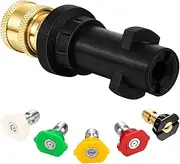 Pressure Washer Gun Adapter,1/4'' Quick Connect Washer Gun Adapter with Spray Nozzle Tips Sets Replacement for Karcher K2, K3, K4, K5, K6, K7