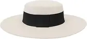 [Zozogag] French Women's Hat Big Wide Brim 10CM Fedora Hat Winter Wool Derby Wedding Jazz Hats Flat Top Felt Hat