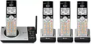 AT&T CL82407 DECT 6.0 4-Handset Cordless Phone for Home with Answering Machine,