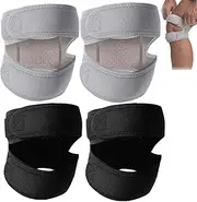 Grunsguru Knee Stabilizer, Gruns Guru Knee Brace, Breathable Prevents Slipping Man and Woman, for Various Leg Shapes (Gray*2+Black*2)