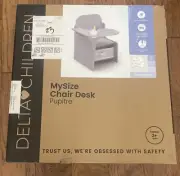 MySize Chair Desk with Storage Bin - Scratch Resistant, Tons of Storage, GREY