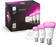 Philips Hue White/Colour Ambiance Light Globes/Bulbs 11W A60 B22 w/Bridge HUEWCA75WB22KITBT