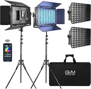 GVM 1500D RGB LED Video Light with Softbox, 75W Photography Lighting Kit with Bluetooth Control, 78.8 inches Light Stand for YouTube Studio Shooting, 9770lux/1m, 1128 Led Beads, 18 Scene, 2 Packs