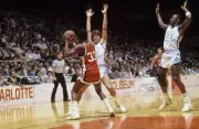 North Carolina Michael Jordan in action defense vs Syracuse Greens- Old Photo