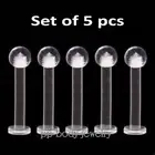 5pcs. Wholesale Clear Acrylic Tongue Ring Barbell with Flat Bottom 10G 5/8"