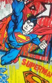 Super man comic book pillow 15 x16 in FREE NAME