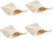 Healeved 4Pcs Drawstring Soap Net Bags Multipurpose Foaming Mesh Holders for Bathing Travel Convenient Closure Quick Drying Lightweight Suitable for All Ages