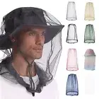 Mosquito Fishing Head Net Mesh Hat Insect Fly Hat Bug Mozzie Travel Protector