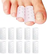 Reppkyh 10 Pieces Silicone Toe Sleeves for Toes, Gel Cover Toe Protectors, Toe Tube Pads Breathable for Hammer Toe,Stubbed Toe,Corns, Calluses Protect