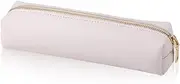 Oyachic White Pencil Case,Etui a Crayon,Leather Pen Pouch,Small Pencil Case Adult,Trousse a Crayon Aesthetic for Women (White)