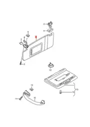 Genuine Sun Visor With Illuminated Mirror And Cover Black 4H1857552HEU4 (for: Audi)