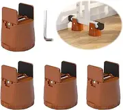 Adjustable Furniture Risers, 4PCS 6-8cm Anti Slip Stable Heavy Duty Table Leg Risers, Space Saving Good Load Bearing Bed Risers for Home (Brown)
