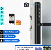 Fingerprint Outdoor Lock Waterproof Camera Keyless Card Code Glass Sliding Door