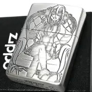 Zippo Oil Lighter Spy Room Lily Girl Silver Brass Etching Regular Case Japan New