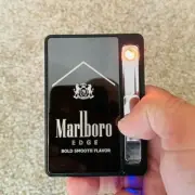 "Windproof USB Lighter in Pocket-Sized Case: Ideal Christmas & Thanksgiving Gift