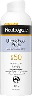 Neutrogena Ultra Sheer Body Mist sunscreen SPF50 140g