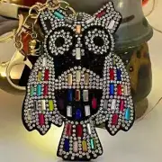 Rhinestone Owl Bag Charm Key chain NEW