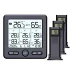 Digital Hygrometer Wireless Thermometer Calendar 3 Sensors Temp Humidity Meter