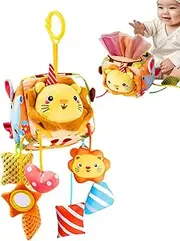 Crib Pendant Bell Toys - Colorful Rattles Toys | Portable Babies Travel Activity, Detachable Crib Accessories for Bed