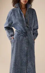 [ALAÏA] Spiral Denim Trench Coat